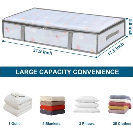 LANDNEOO 2 Pack Under Bed Storage Bins Humid-Proof with Handles