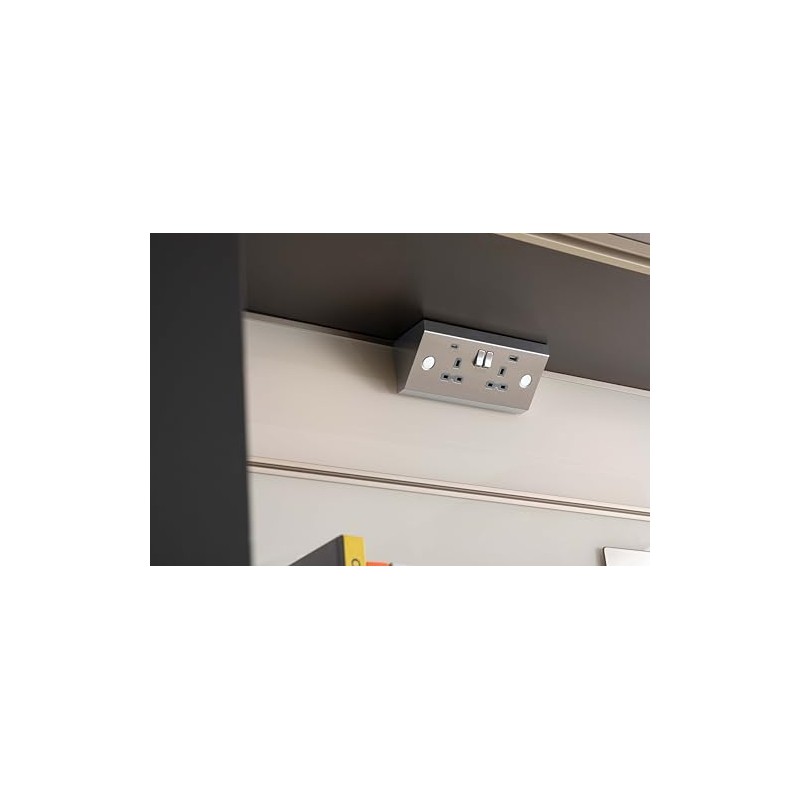 Knightsbridge Under Cabinet 13A 2G Socket with Dual USB A+C