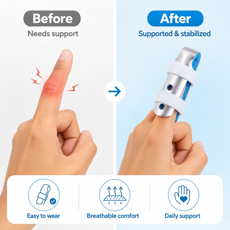 Finger Support Brace for Men & Women – Breathable Finger