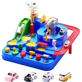 Kids Race Track Car Adventure Toys, City Rescue Preschool Educational Toy Vehicles, Parent-Child Interactive Kids Puzzle Car Playsets for 3 4 5 6 7 8 Years Old Toddlers Boys Girls