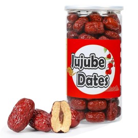 Organic Jujube Dates, 100% Natural Non-GMO Chinese Red Date (Hong Zao) Improve Sleep Health Snack, Dried Jujube Fruit for Snacking Brewing Tea Soup Baking Oatmeal Net weight: 500g (1.1LB)