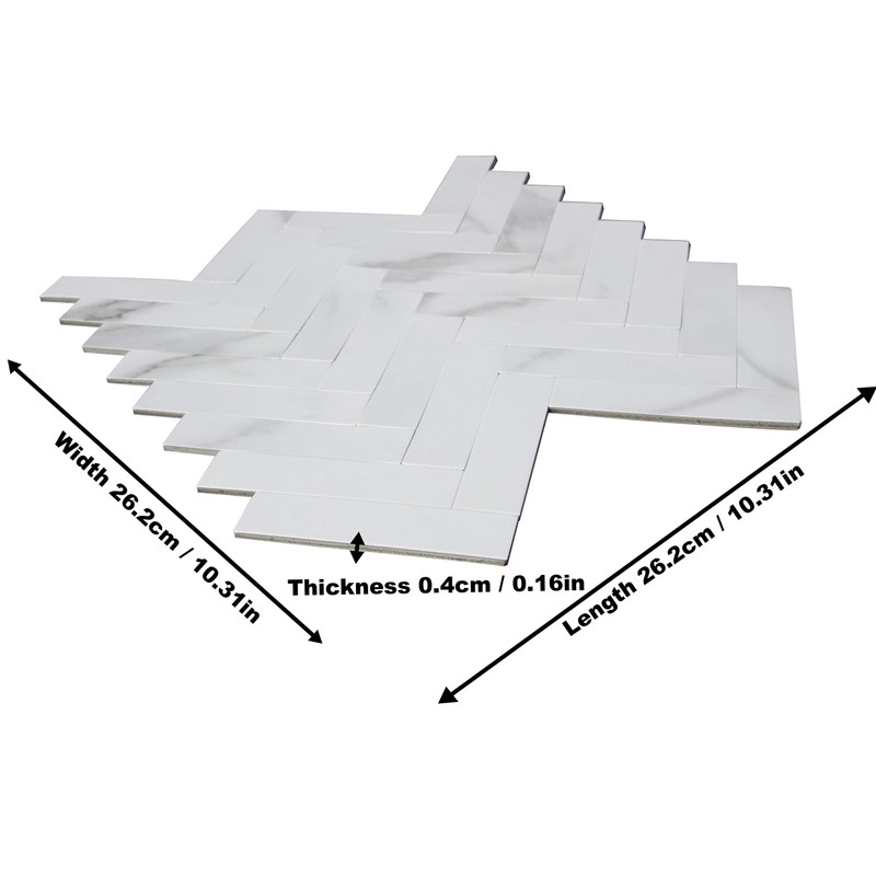COLAMO Luxury 5Pack Peel and Stick Herringbone Mosaic Tiles for