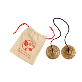 Tibetan Tingsha Cymbals Meditation Chime Bells with Cloth Bag - 6.3 cm Percussion Instrument for Meditation, Yoga, Sound Therapy, Relaxation, Mindfulness, Dragon Symbols Embossed, Handcrafted Design