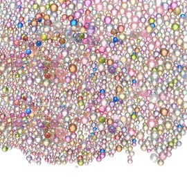 CoCud Iridescent Glass Tiny Bubble Beads, 0.4-3mm 10g No Hole Micro Mini Round Multicolor Water Droplets Beads - Applications: for Resin Filler, Nail Art, Dollhouse Bath Tub