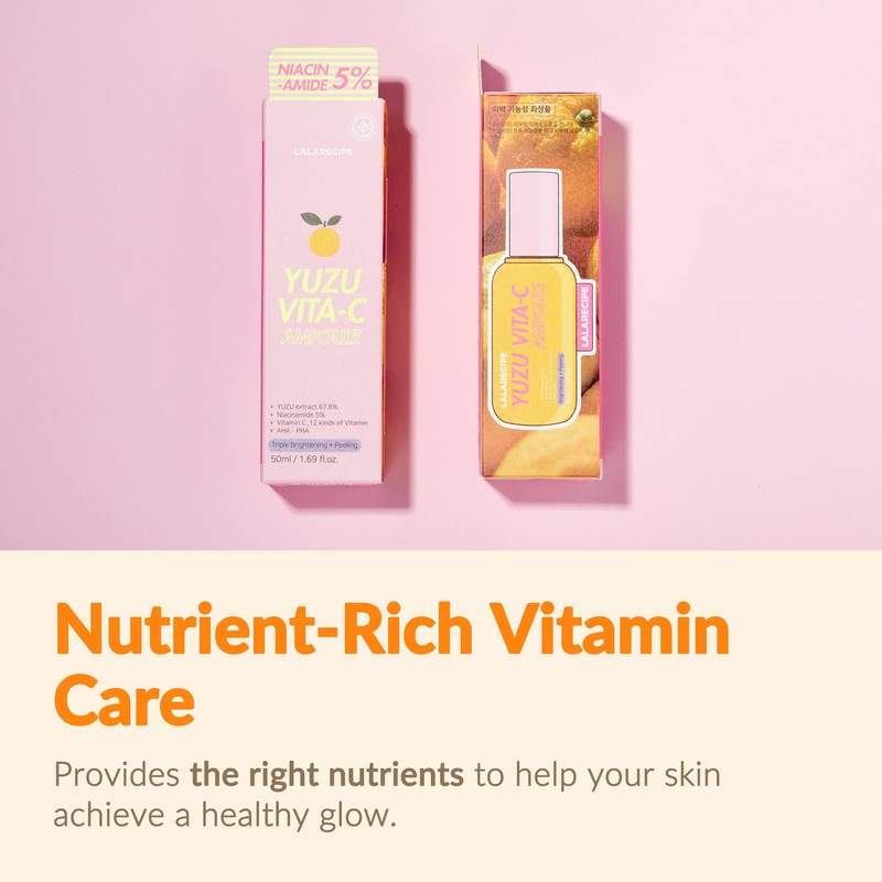 LALARECIPE Yuzu Vitamin C Ampoule Facial Moisturizer | Hydrating Face