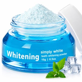 Tooth Whitening Powder, Toothpaste Whitening Powder, Removes Stains | Breath Freshener | Refreshing Mint Flavor, No Sensitivity, Teeth Whitener Suitable for Coffee Stain, Tea Stains, and Tartar, 1PCS