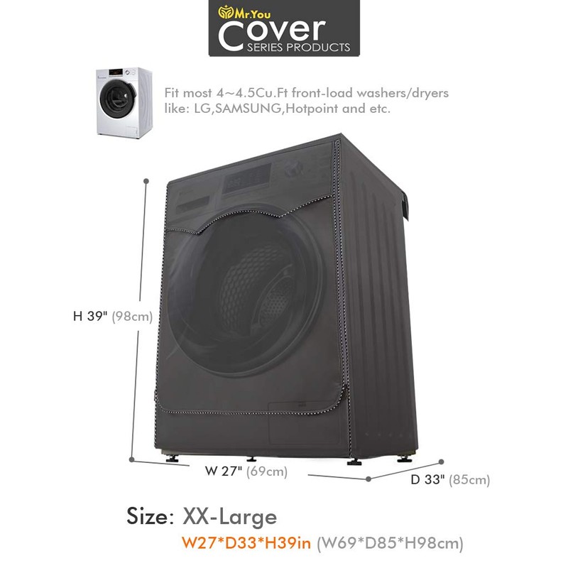 Washing Machine Cover/Dryer Cover,Fit for Most 7.5-12KG. Front-loading Machine,Cover on