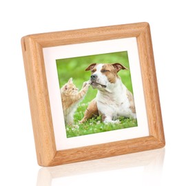 Wood Photo Frame, 4in Handcrafted Natural Beech Wooden Picture Frames, Standing Vintage Photo Frame, Portrait & Landscape Mini Frames Gifts for Parents Woman Decor Family Friends