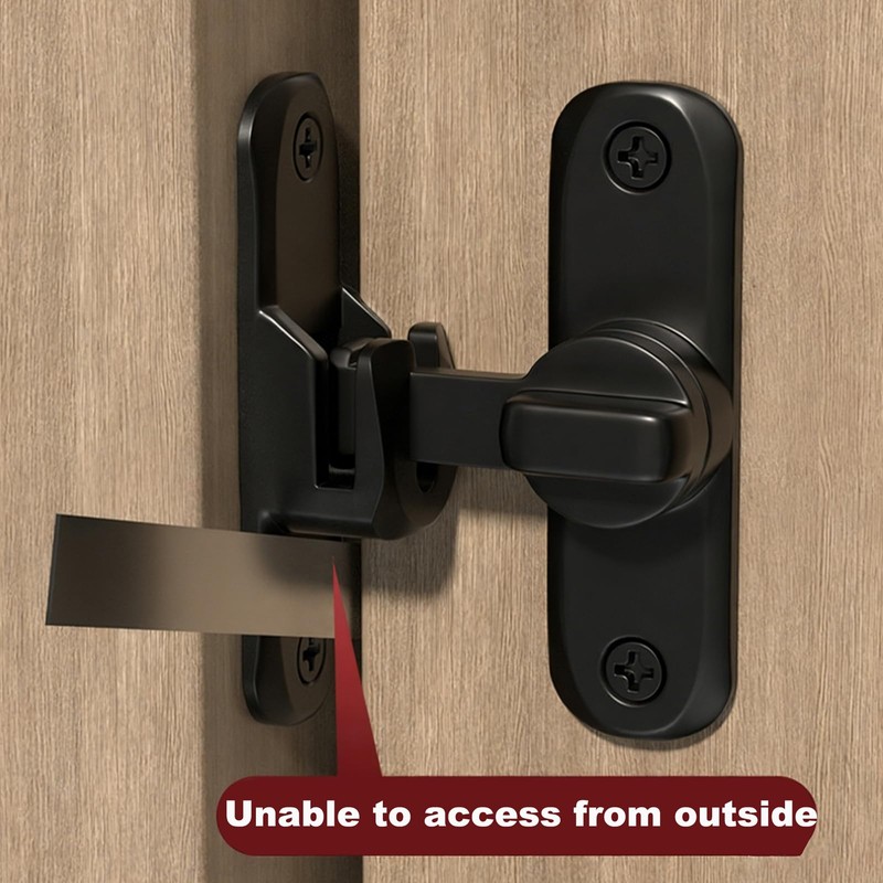 Barn Door Lock, 90/180 Degree Gate Latches, Zinc Alloy Right