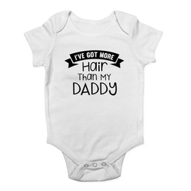 Shopagift Baby - I've Got More Hair than my Daddy Baby Grow Vest Bodysuit