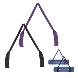Pack of 2 Carrying Strap Yoga Mat, Gym Mat, Fitness Mat, Yoga Bag, Sports Mat, Strap, Yoga Mat, Adjustable Strap, Cotton Yoga Mat Strap, Yoga Mat Strap for Carry, Storage, Organising, purple