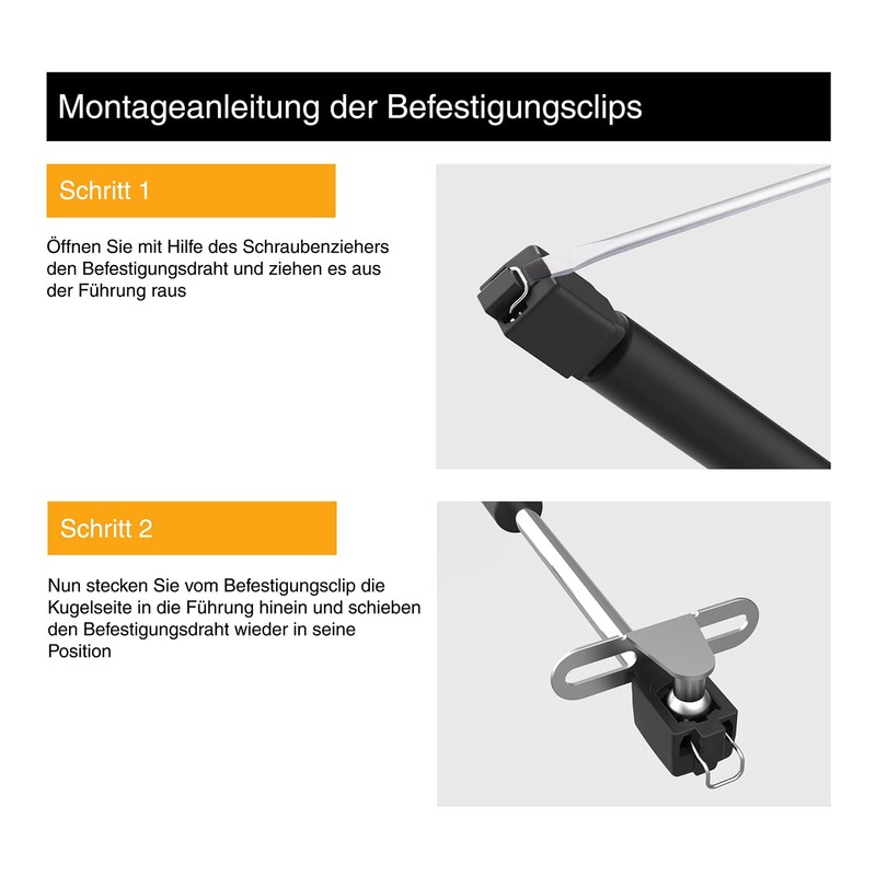 Bemacom 2 x Gas Spring Flap Fitting 150N White 150