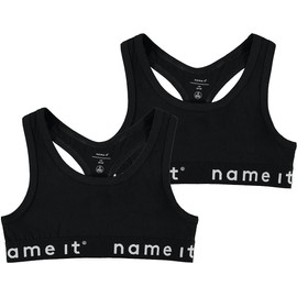 NAME IT Girls' Bustier (Pack of 2), Black (black)