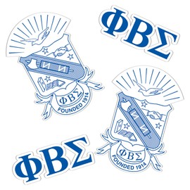 Phi Beta Sigma Crest 2-Pack Stickers PBS GOMAB Divine 0 Greek Letter Decal for Window Laptop Computer Car (Crest Sticker)