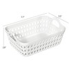 12 Packs Small Plastic Desktop Storage Basket, Mini Baskets, White