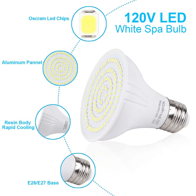 TCEUMIK SPA LED Light Bulb for Hot Tub 120V Input