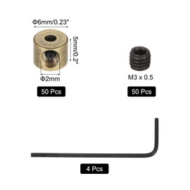 sourcing map 50 Pcs Metal Locking Pin Backs, Locking Pin Keepers Clasp 5mm(H) with 4 Wrench Replacement in Storage Case for Badge, Brooch, Copper Tone