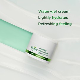 Simple Soothing Water Face Cream facial moisturiser with 15% skin conditioners, aloe and ceramide boosters for a healthy skin barrier calms and hydrates dry, sensitive skin 50 ml