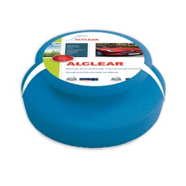 ALCLEAR 5713050M Auto Profi Handpolierschwamm 130x50 mm mit umlaufender Griffleiste für Wachse, Auto Polituren, Kfz Lackreiniger, Politur Set, statt Poliermaschine, Farbe blau