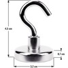 Sensei Pack of 4 Neodymium Magnets with Hooks, Diameter 32