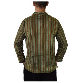 Simandra Men's Kurta Classic Striped Green, Green