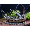 RVQIGYP Large Fish Tank Decoration Treasure Hunting Pirate Ship, Aquarium