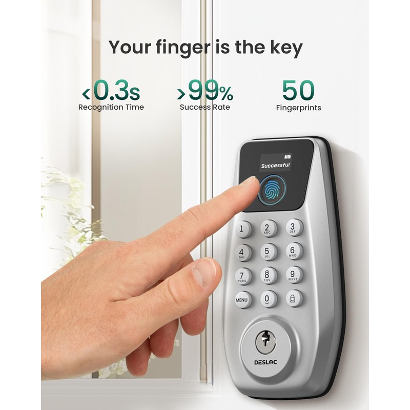 DESLOC C110 Smart Lock with LockVue Display, 3-in-1 Keyless Entry