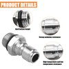 2 Pcs 1/4'' Quick Release Connector, 14mm Male Thread to