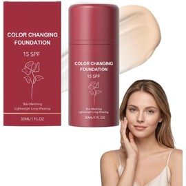 Base de Maquillaje Líquida que se Adapta al Tono de la Piel para Mujeres | Base de Color Cambiante con FPS 15 | Base de Ajuste de Color para un Acabado Natural | Hidratante y Ligera