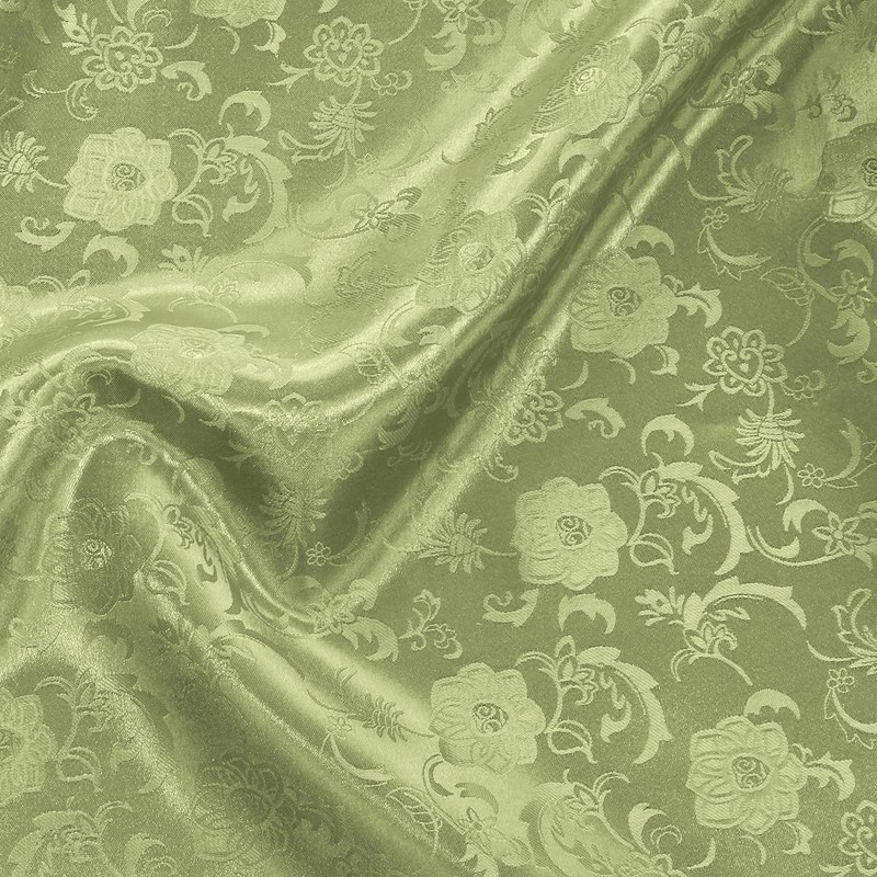 KKJIAF Sage Green Satin Jacquard Fabric 5 Yard, 60 Inch