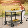 Outdoor Kitchen Island, Grill Cart with Drawer, Pizza Oven Stand,