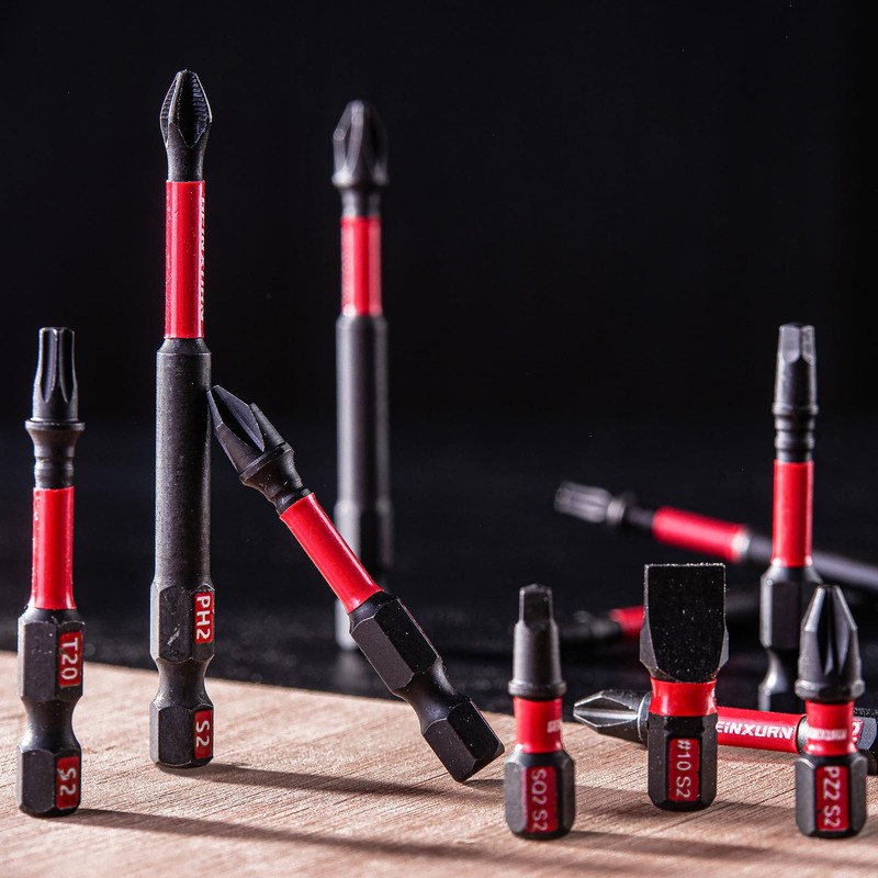 Geinxurn Impact Square Screwdriver Bits Set,43 Pcs Magnetic (SQ1/SQ2/SQ3) S2