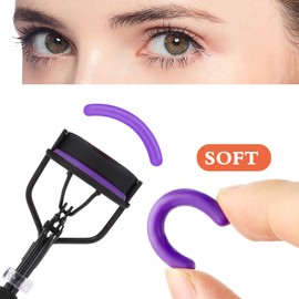 cobee 30pcs Eyelash Curler Refill Pads, Silicone Rubber Curler Replacement Refill Pads High Elastic Eye Lash Soft Curler Pads Universal Eye Lash Curler Replacement with Clear Storage Box(5 Colors)