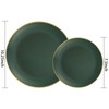 PULOTE 100PCS Green Plastic Plates - Green Disposable Plates With