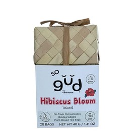 Hibiscus Bloom so gud Caffeine-Free Herbal Tea in Plastic-Free Tea Bags with Pure Hibiscus Flower Petals, Apple Pieces, Rosehip, and a Natural Raspberry and Strawberry Extracts (20 Tea Bags - Palm Box)