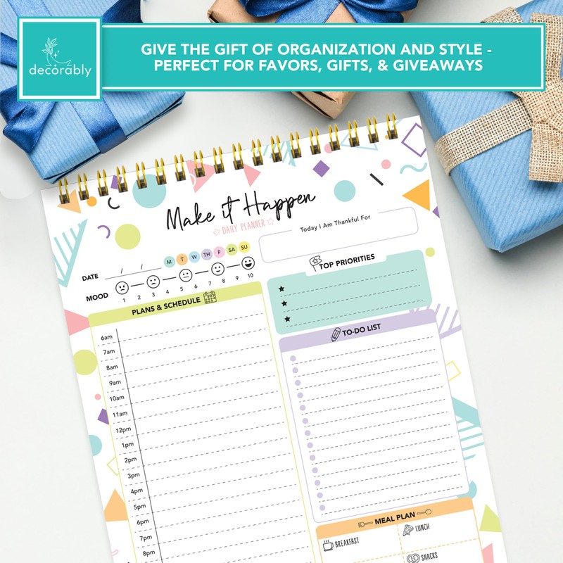 Decorably Daily Planner Pad Detailed - 52 Easy Sheets Daily