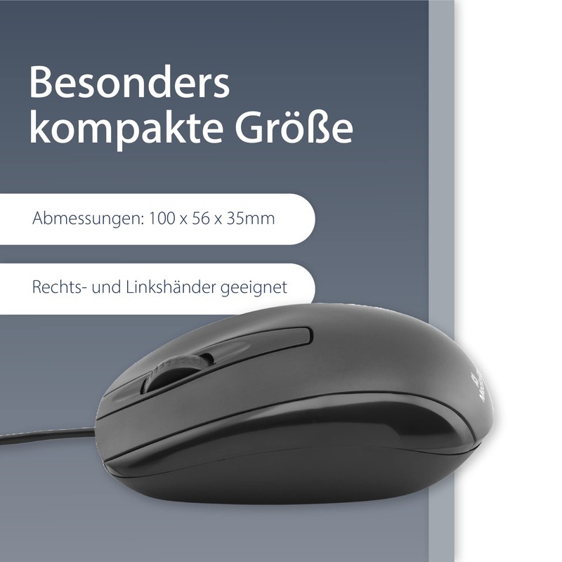 MediaRange kabelgebundene 3-Tasten Maus, mit optischem Sensor, schwarz