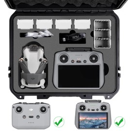 Hard Case for DJI Mini 4 Pro, Waterproof Carrying Case with Strap Fits For All DJI Mini 4 Pro Fly More Combo Drone Accessories (Compatible with RC2/RC/N1/N2 Controller)