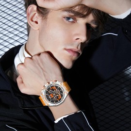 LILUOKE Mens Watches, Wrist Watches Luminous Design, Big Face Fashion Quartz Black Watch 30ATM, Casual Watch for Men Unique Gifts for Men (DT-LK9013G-02)