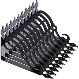 Tivcck 10 Pack Decorative Shelf Brackets,5.4Inch Wall Mounted L Shape Shelf Bracket,Heavy Duty Shelf Brackets for Shelves,Metal Corner Brace Right Angle Bracket Shelf Support with Screws,Black