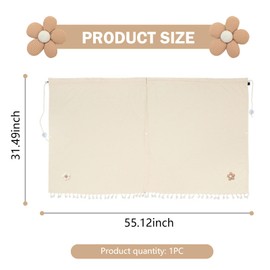 Shakas 2 PCS Car Privacy Curtains, Front and Rear Partition Sun Protection and Heat Insulation Covers, Cute Flower Decoration Sleeping Curtains with Hook Suction Cup Accessory, for Cars SUVs (Beige)