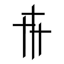 3 Crosses Black Vinyl Window Decal Sticker