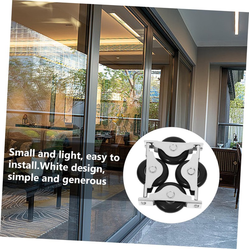 Operitacx Sliding Door Window Pulleys 4pcs Metal Roller Wheels for