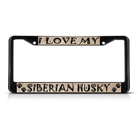 Fastasticdeals Siberian Husky Dog Pet License Plate Frame Tag Holder Cover