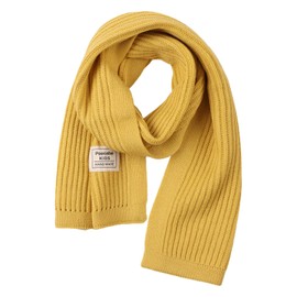 Peecabe Winter Little Kids Scarf Soft Warm Girls Knitted Scarf Toddler Boy Cold Weather Elastic Neck Warmer (Yellow)