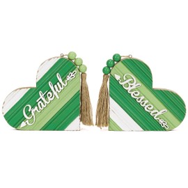 Valery Madelyn Valery Madelyn Rustic Love Wood Sign for Home St Patrick's Day Decor, Farmhouse Love Wooden Heart Indoor Table Centerpiece,Green St Patrick's Day Decorations For Kitchen Living Room Indoor Table Decor