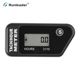 Runleader Digital Induction TOT&JOB Tach Hour Meter for Gasoline Engine Mower ATV IP68