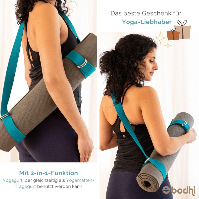 Yoga Strap 2 in 1 Cotton 2m x 38mm Metal