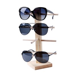 CTForest Glasses Stand, Sunglasses Stand, Wooden Glasses Holder, Suitable for Presenting Sunglasses and Also for Storing Glasses (Wood)