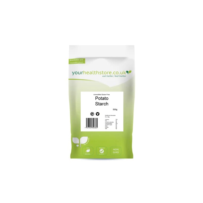 yourhealthstore Unmodified Potato Starch 500g, Gluten Free, Non GMO.